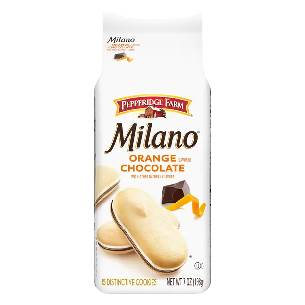 Milano Orange Flavored Chocolate Sandwich Cookies