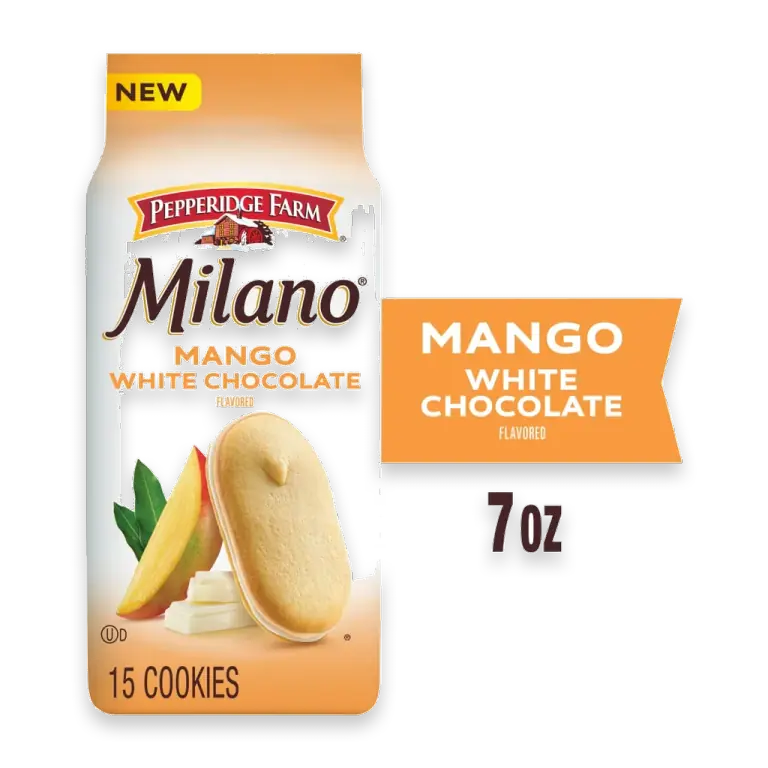 Milano White Chocolate Mango Flavored Cookies