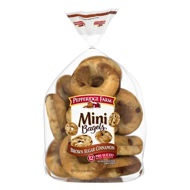 Mini Brown Sugar Cinnamon Pre-Sliced Bagels - 12 ct