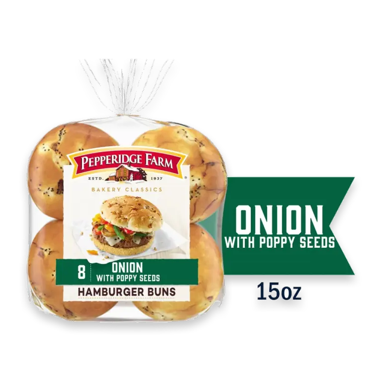 Onion With Poppy Seeds Hamburger Buns
