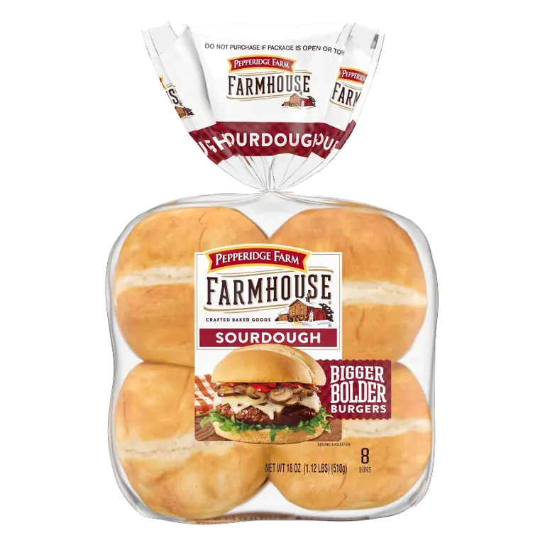 Pepperidge Farm Farmhouse Sourdough Hamburger Buns, 18oz/8ct