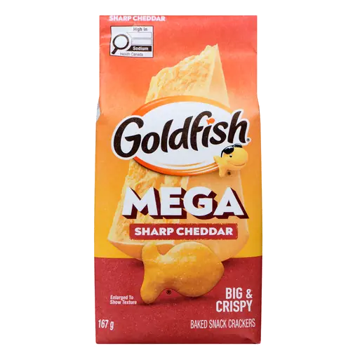 Goldfish Crackers Mega Bites Sharp Cheddar 167 g