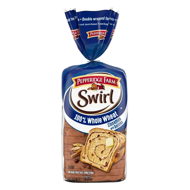 Swirl 100% Whole Wheat Cinnamon Raisin Bread Sliced