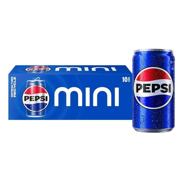 Pepsi, 10pk/7.5 fl oz Mini Cans: Caffeinated, Cola Flavor