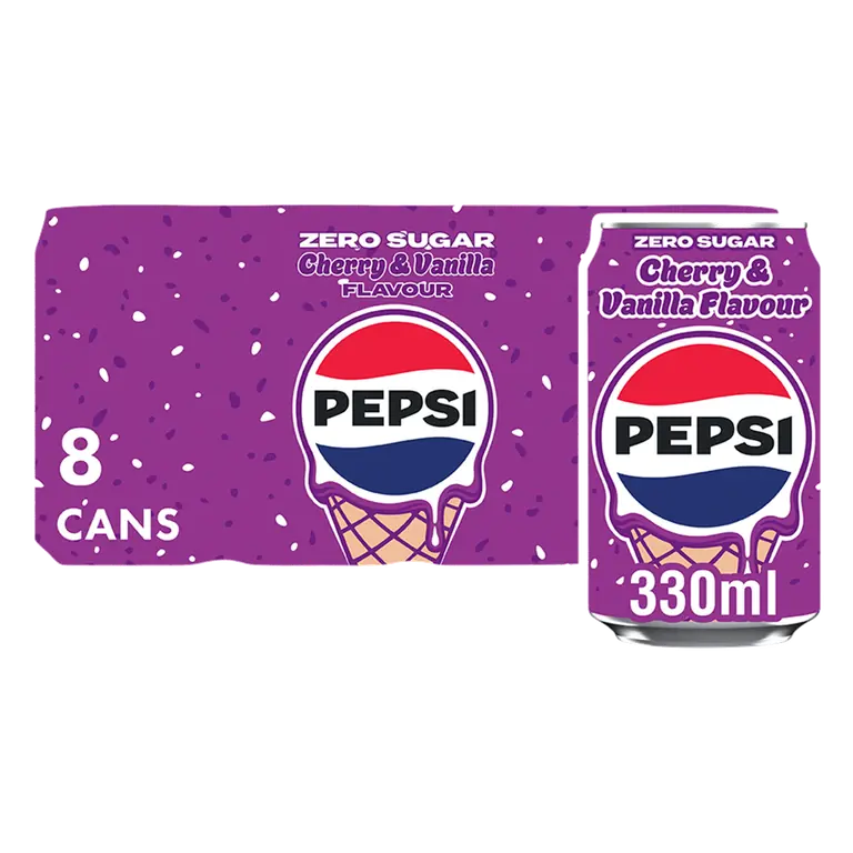 Pepsi Zero Sugar Cherry & Vanilla Flavour 8 x 330ml