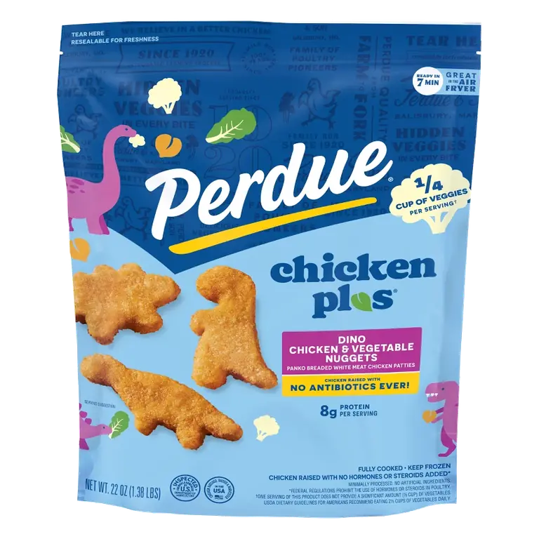 Panko Breaded Chicken Breast & Vegetable Dino Nuggets Patties with Rib Meat
