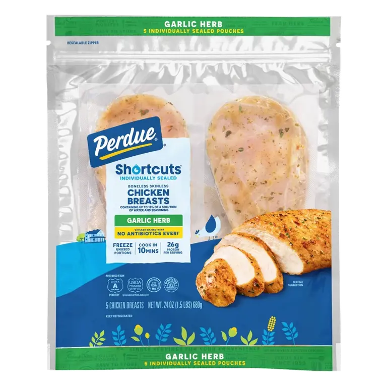 Perdue Shortcuts Boneless Skinless Garlic Herb Chicken Breasts, 1.5lbs