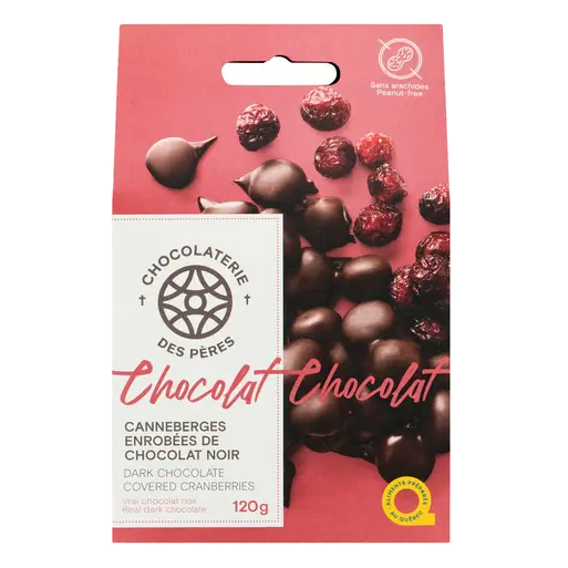 Chocolaterie Des Pères Dark Chocolate Covered Cranberries 120 g