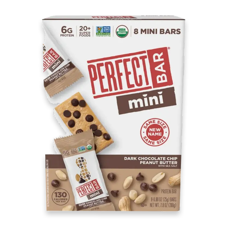 Mini Dark Chocolate Chip Peanut Butter Protein Bar Organic 8 Count