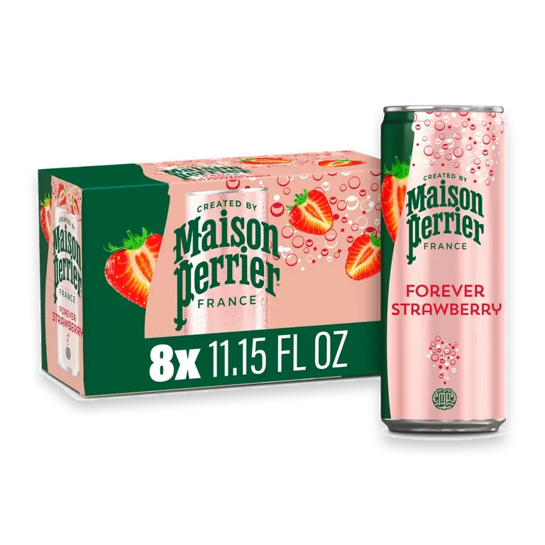 Maison Perrier Forever Strawberry Flavored Sparkling Water Cans 8 Count
