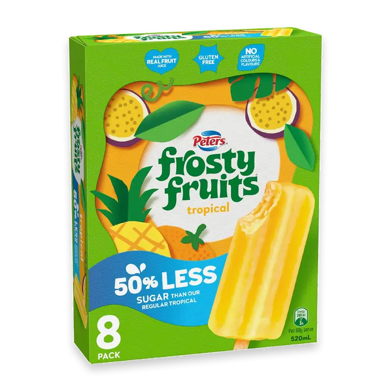 Frosty Fruits Tropical 50% Less Sugar