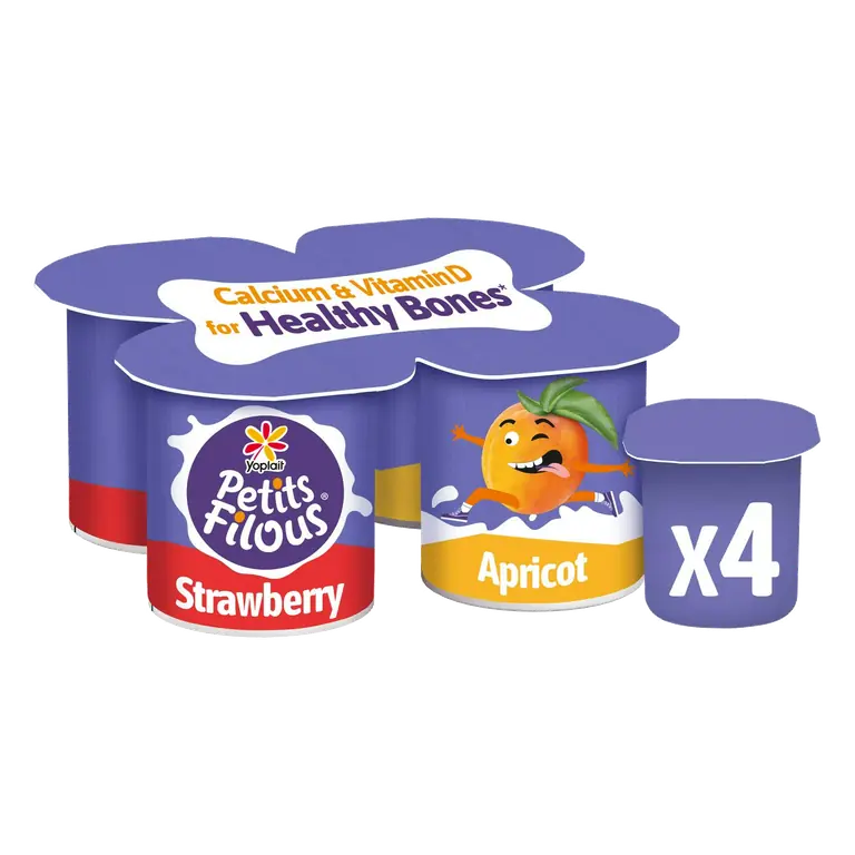 Kids Strawberry & Apricot Yoghurt 4x85g