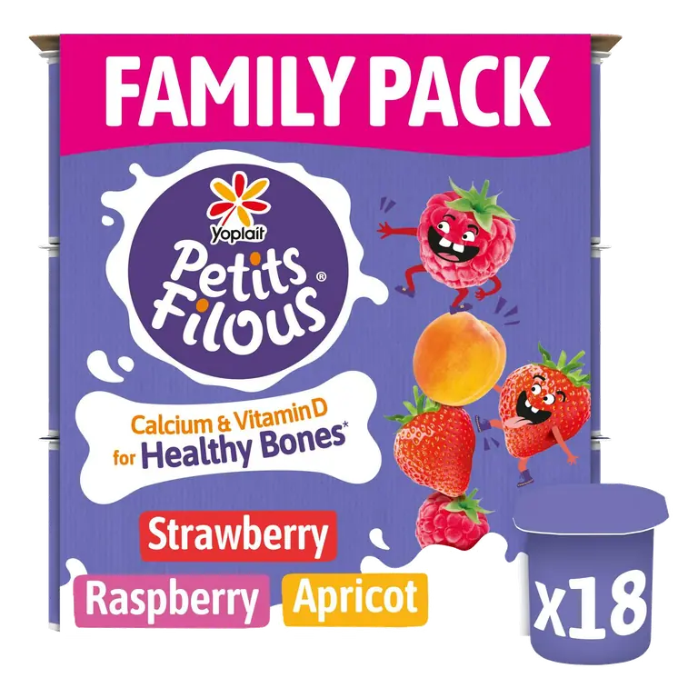 Kids Strawberry, Raspberry & Apricot Yoghurt Small Pots 18x47g