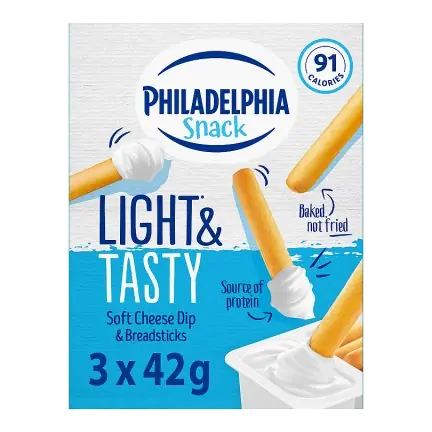 Light & Tasty Breadsticks & Dip Lunchbox Snack Cheese