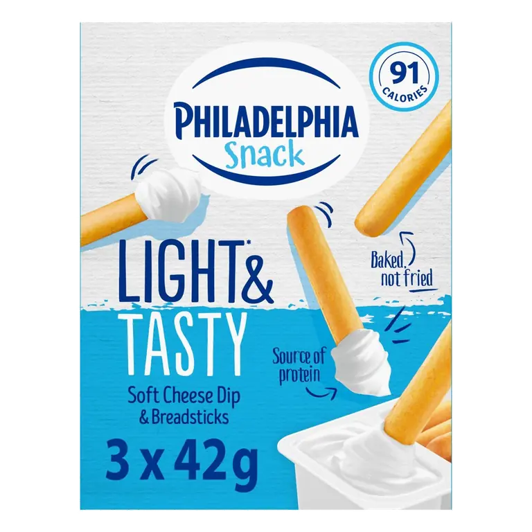 Snack Soft Cheese Dip & Breadsticks 3 Pack Multipack
