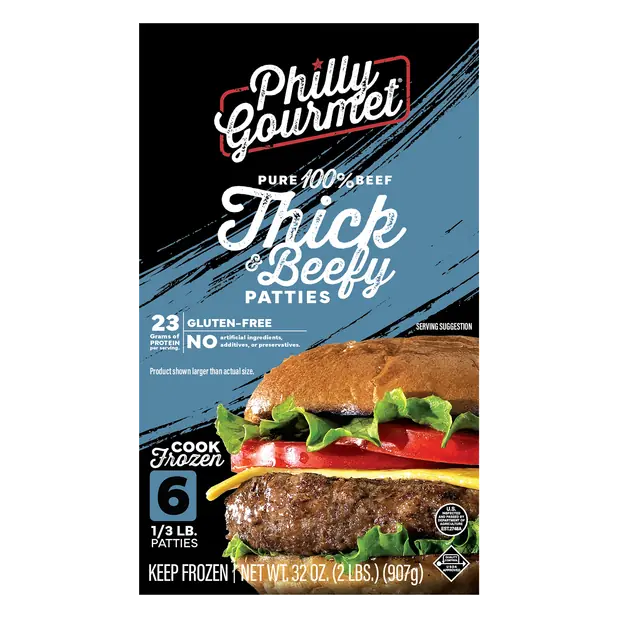 1/3 lb Pure Thick & Beefy Patties - 6 ct Frozen