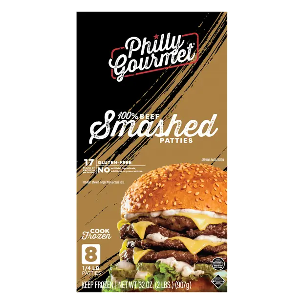 Gluten Free 100% Beef Smashed Patties - 8 ct Frozen
