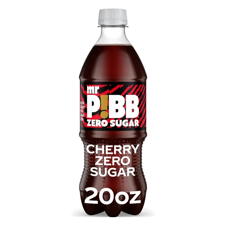 Mr. Pibb Kickin' Cherry Zero Sugar Soda, 20oz Bottle: Caffeinated