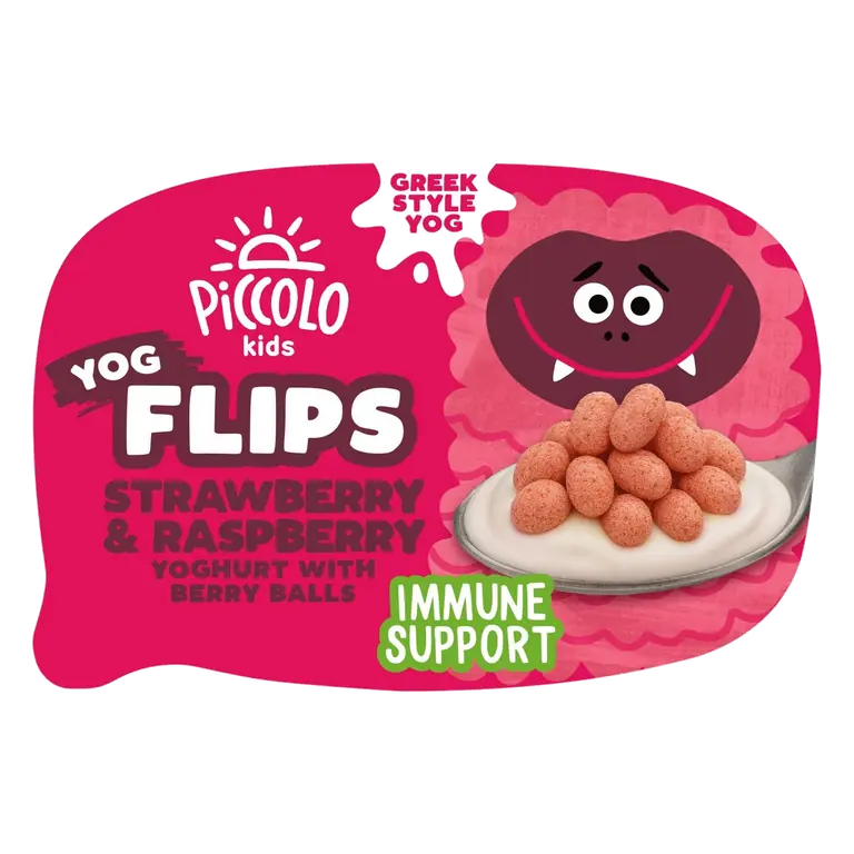 Yoghurt Flips Strawberry & Raspberry with Berry Balls 120g