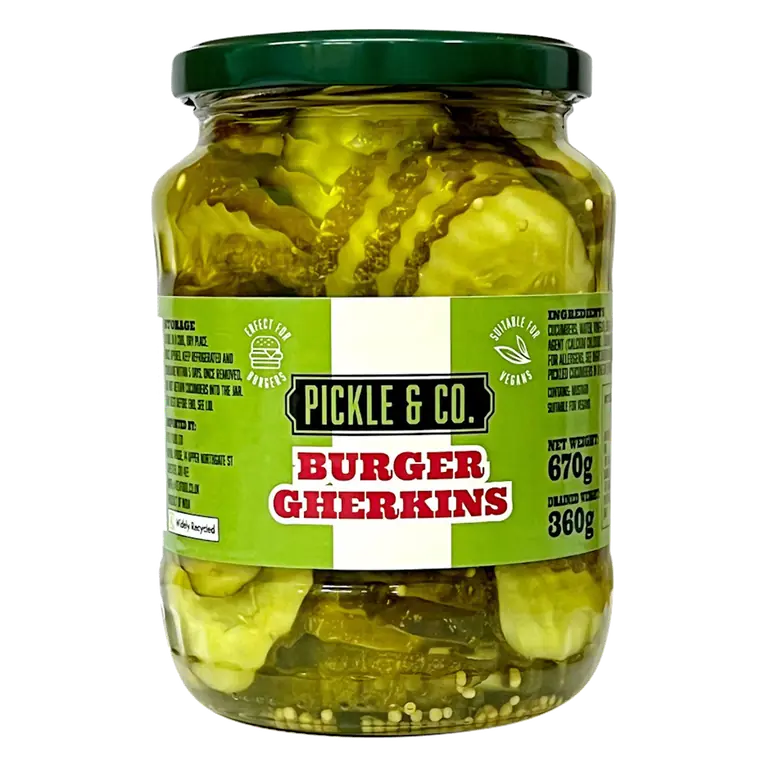 Pickle & Co. Burger Gherkins 670g