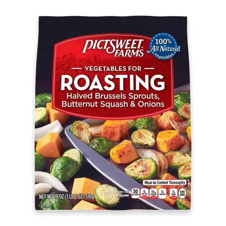 Frozen Vegetables for Roasting Halved Brussels Sprouts Butternut Squash & Onions