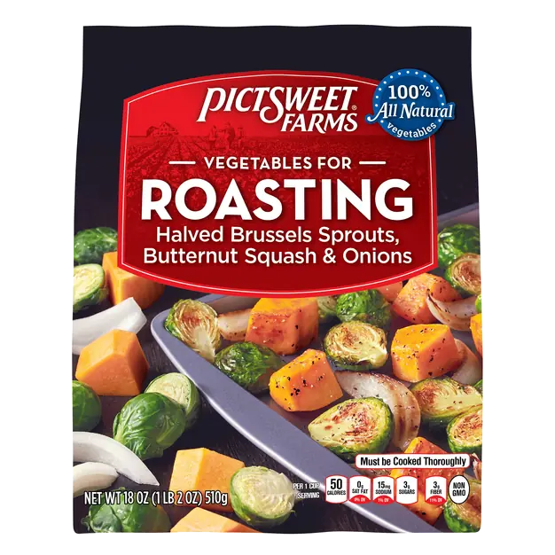 Halved Brussels Sprouts Butternut Squash & Onions Frozen