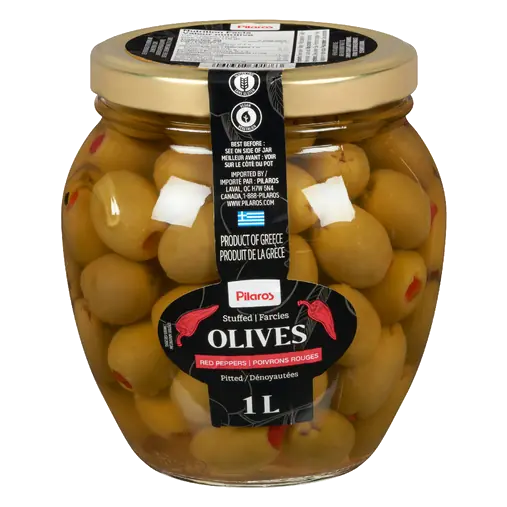 Green Olives Stuffed With Red Peppers 1 L