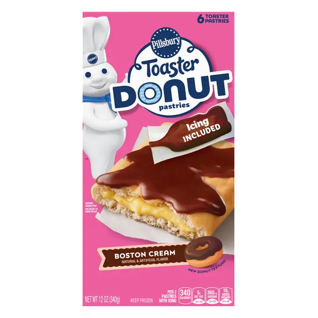Boston Cream Toaster Donut Pastries - 6 ct Frozen