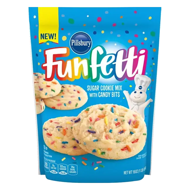 Funfetti Cookie Mix, with Candy Bits, Sugar