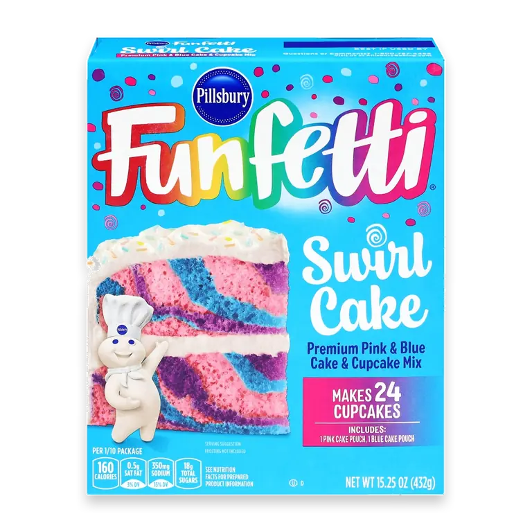 Funfetti Pink and Blue Swirl Cake Mix