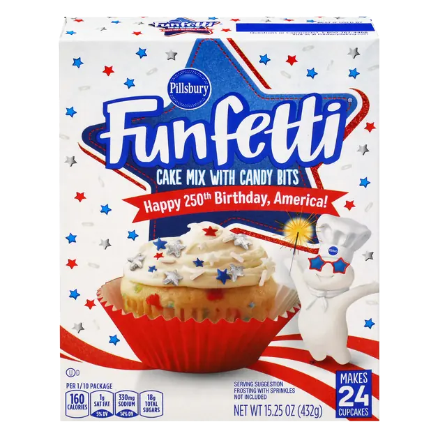 Funfetti Red White & Blue Cake Mix with Candy Bits