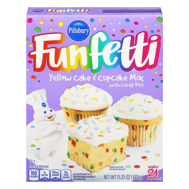 Funfetti Yellow Cake & Cupcake Mix with Candy Bits