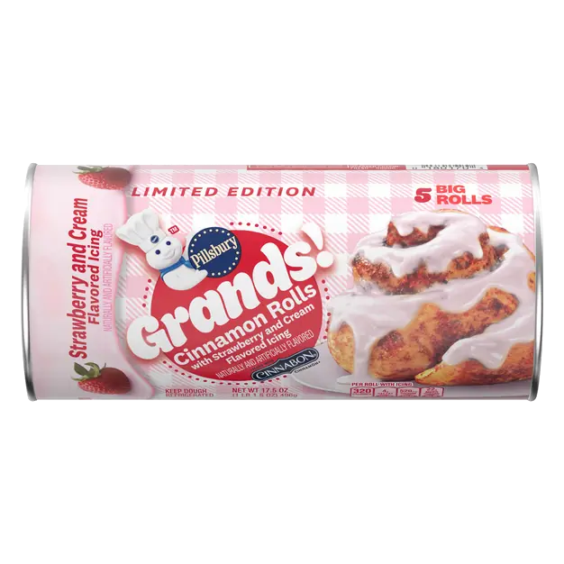 Cinnamon Rolls with Strawberry & Cream Icing - 5 ct