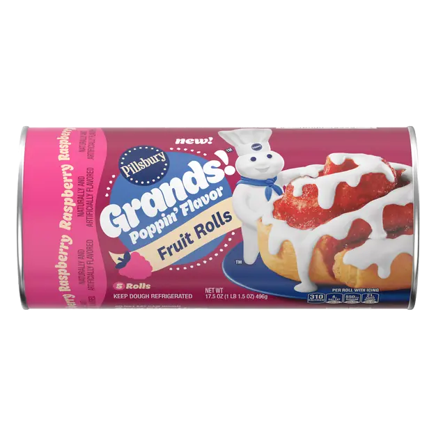 Raspberry Rolls with Vanilla Icing - 5 ct