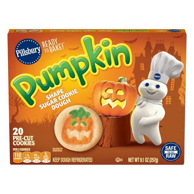 Halloween Pumpkin Sugar Cookie Pre-Cut Dough - 20 ct
