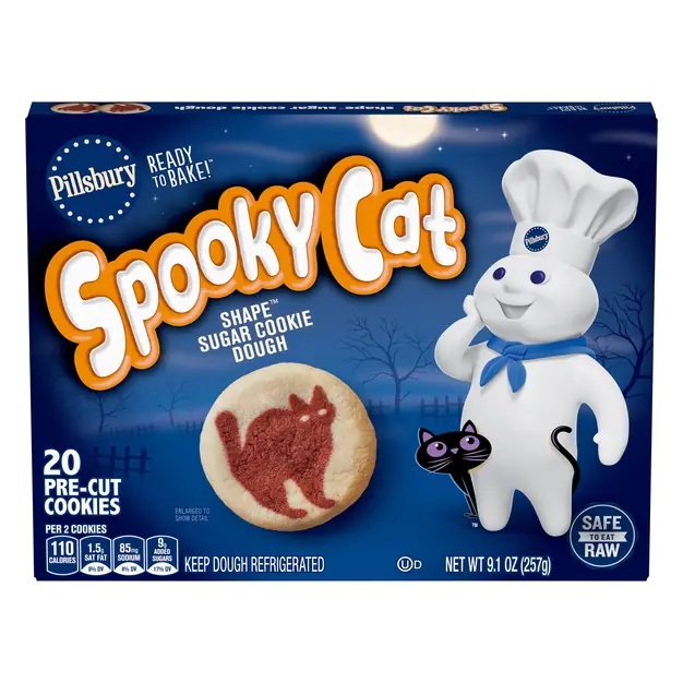 Halloween Spooky Cat Sugar Cookie Pre-Cut Dough - 20 ct