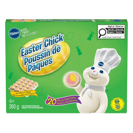 Ready To Bake! Sugar Cookie Dough Pre-Cut Easter Chick 20 Count 260 g
