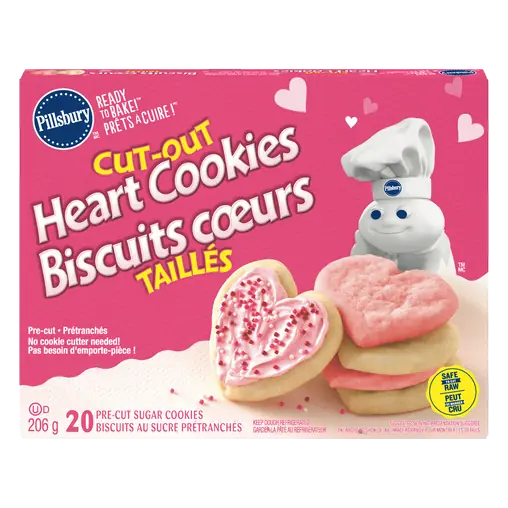 Ready To Bake Sugar Cookies Cut-Out Heart 206 g
