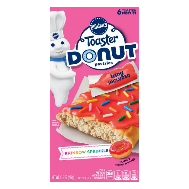 Rainbow Sprinkle Toaster Donut Pastries - 6 ct Frozen