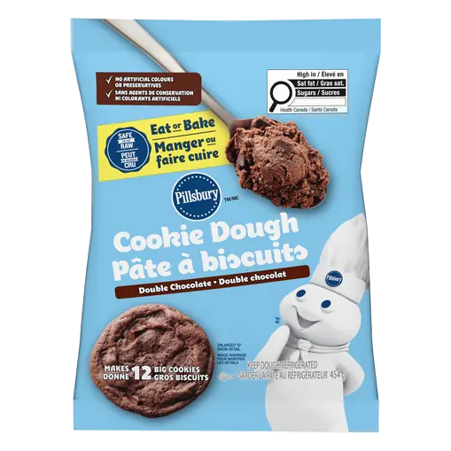 Ready To Bake Cookie Dough Double Chocolate 12 Count 454 g