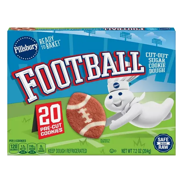 Ready to Bake! Football Cut-Out Sugar Cookie Dough