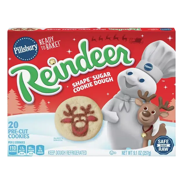 Ready to Bake! Reindeer Shape Sugar Cookie Dough