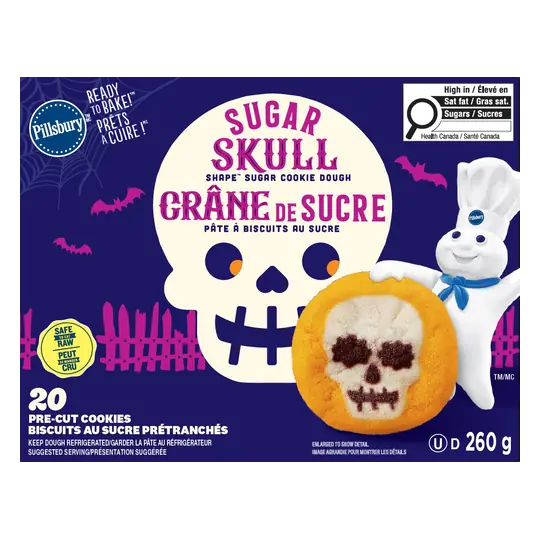 Ready to Bake Sugar Cookie Dough Skull Shape 260 g