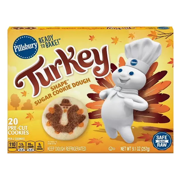 Ready to Bake! Turkey Shape Sugar Cookie Dough