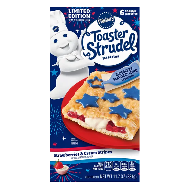 Strawberry & Cream Stripes Toaster Strudel Pastries - 6 ct