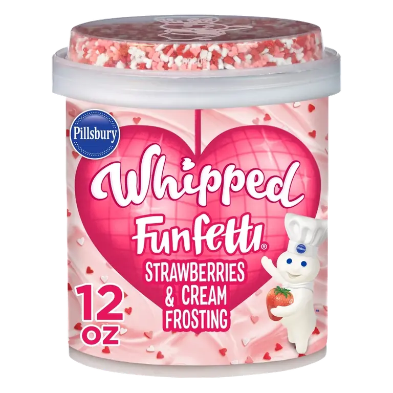 Pillsbury Valentine's Funfetti Whipped Strawberries and Cream Frosting, 12oz