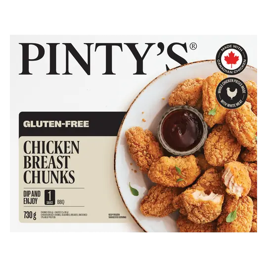 Breast Chunks, Seasoned, Breaded, Uncooked, 17% Meat Protein Chicken 730 g