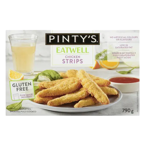 Breast Strip Eat Well Cutlettes Breaded Fully Cooked Chicken 790 g (frozen)