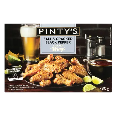 Frozen Chicken Wings Glazed Seasoned Salt & Cracked Pepper 780 g