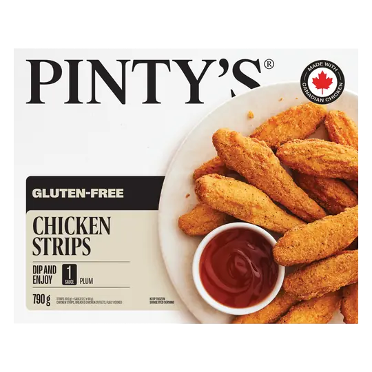 Pinty's Gluten-Free Frozen Chicken Breast Strip Fully Cooked 790 g
